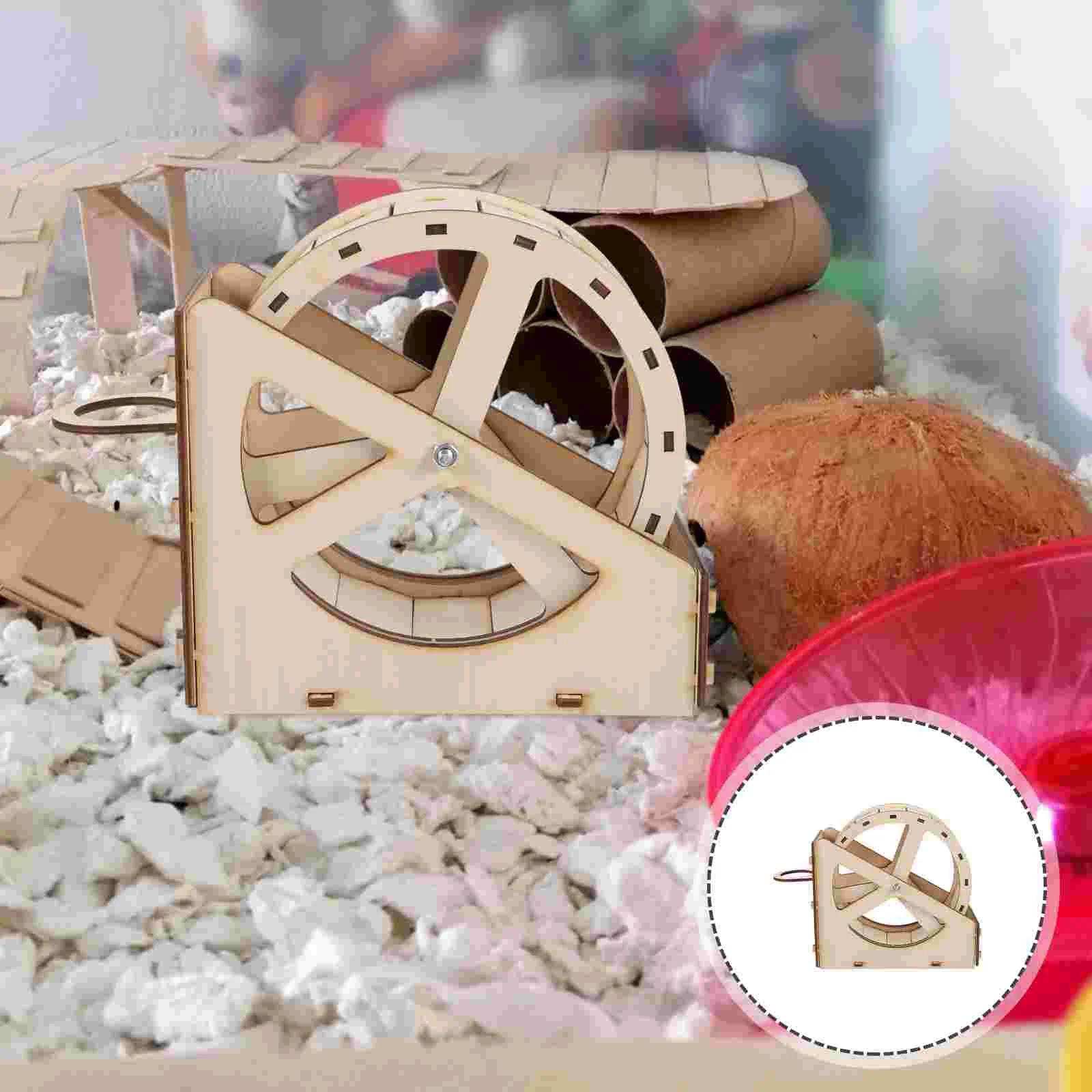 

Pet Wooden Running Wheel Small Animal Play Toy Gerbils Chinchilla Toys Hamster Accessories Exercise