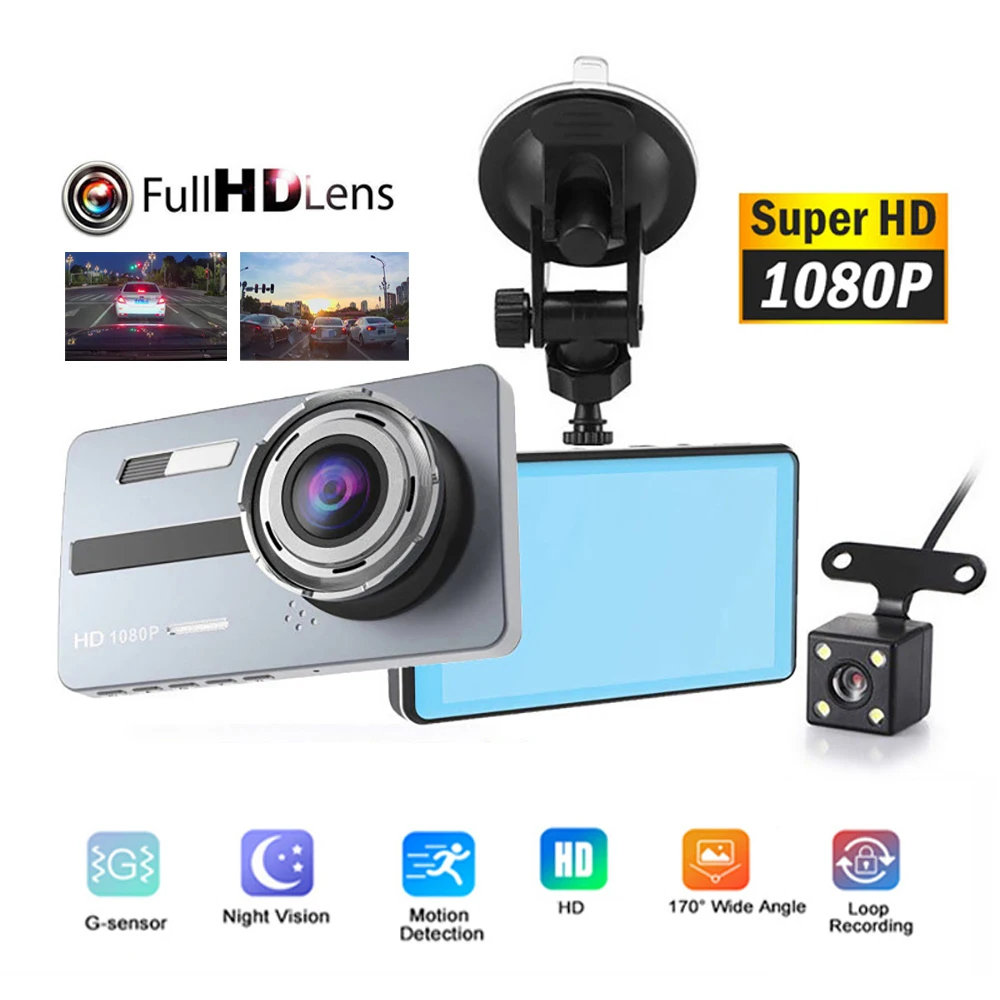 Купи Dash Cam Car DVR Full HD 1080P Driving Video Recorder Registrator Rear View Vehicle Camera Motion Detector Night Vision G-sensor за 2,513 рублей в магазине AliExpress