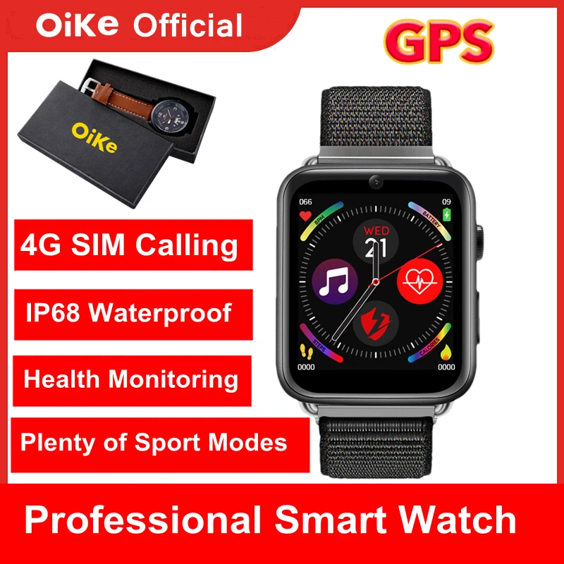 

OiKe Professional Smart Watch Men LTE 4G SIM Calling GPS WiFi Camera 3G RAM 32G ROM Fitness Sports Smartwatch Women for Android