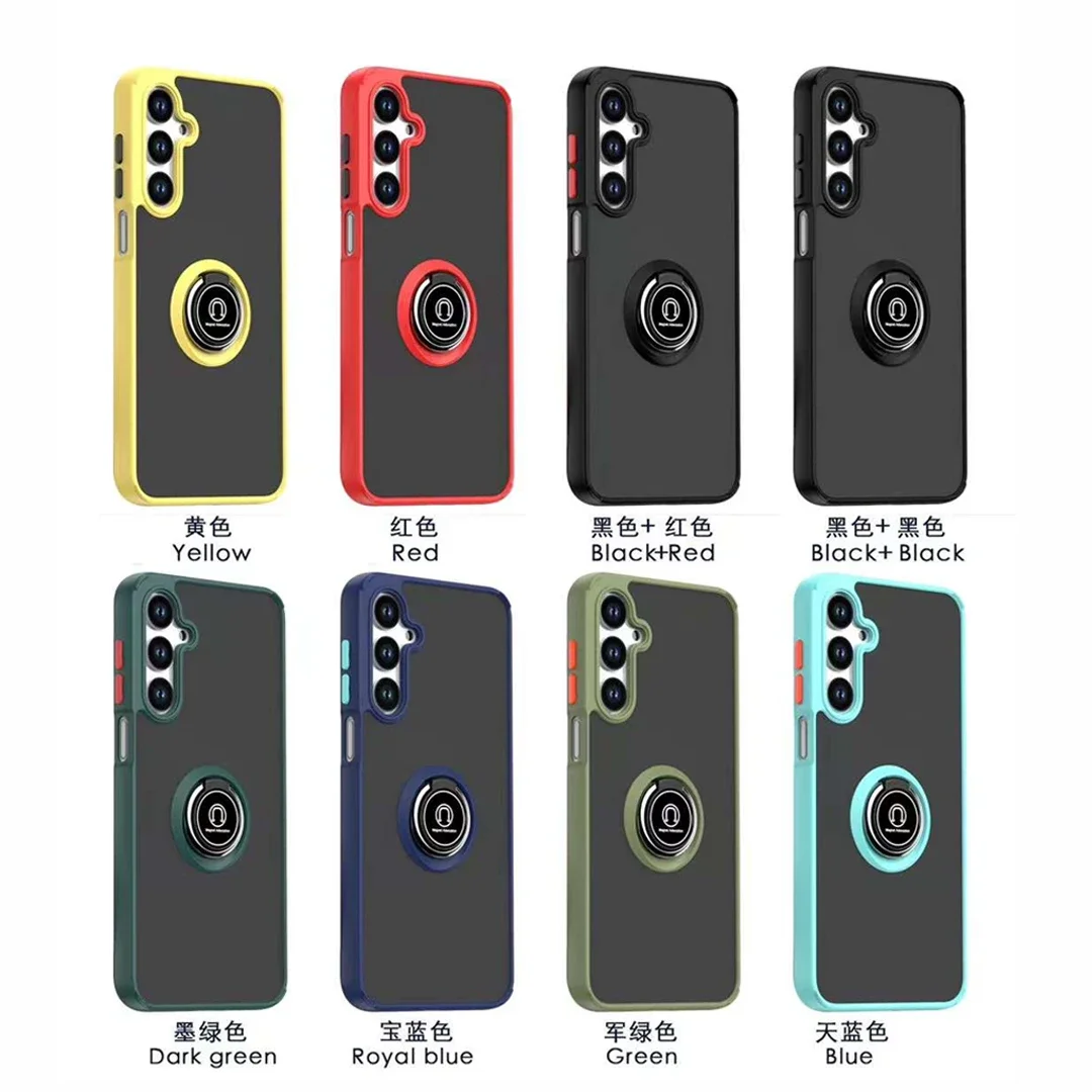 Полупрозрачный чехол для Samsung A16 A15 A14 A13 A12 S24 FE с кольцом-подставкой Galaxy S23 Ultra S22 Plus