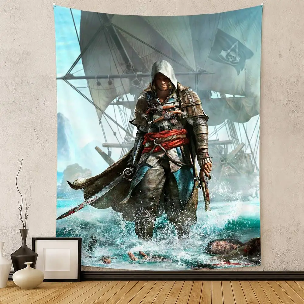 Фото Флаг A-Assassins C-Creed с цифровой печатью для декора стен гаража и уличного оформления №4