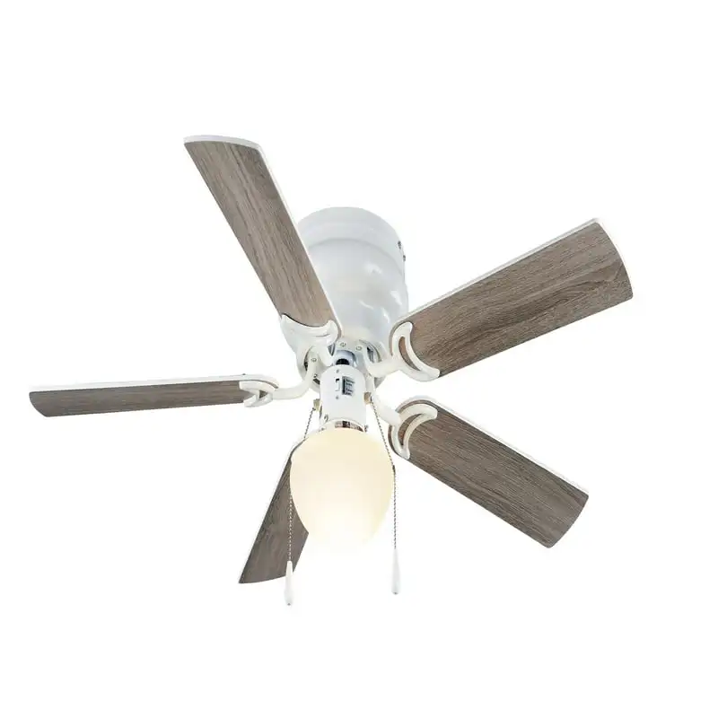 

Hugger Indoor with Single Light, White, 5 Blades, LED Bulb, Reverse Airflow