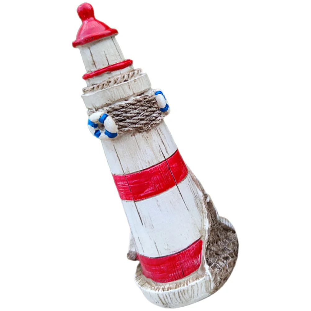 

Lighthouse Decor Nautical Ornament Resin Party Holder Cup Marker Slot Decorative Desktop Figurine Statue Model Mediterranean