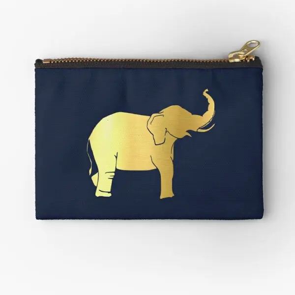 

Gold Elephant Zipper Pouches Bag Wallet Men Pocket Socks Cosmetic Panties Women Small Coin Pure Money Underwear Key Packaging