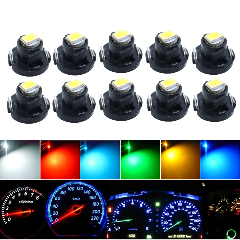 

10pcs T3 T4.2 T4.7 Led Bulb Super Bright High Quality Led Car Board Instrument Panel Lamp Auto Car Led 12v White Green Pink