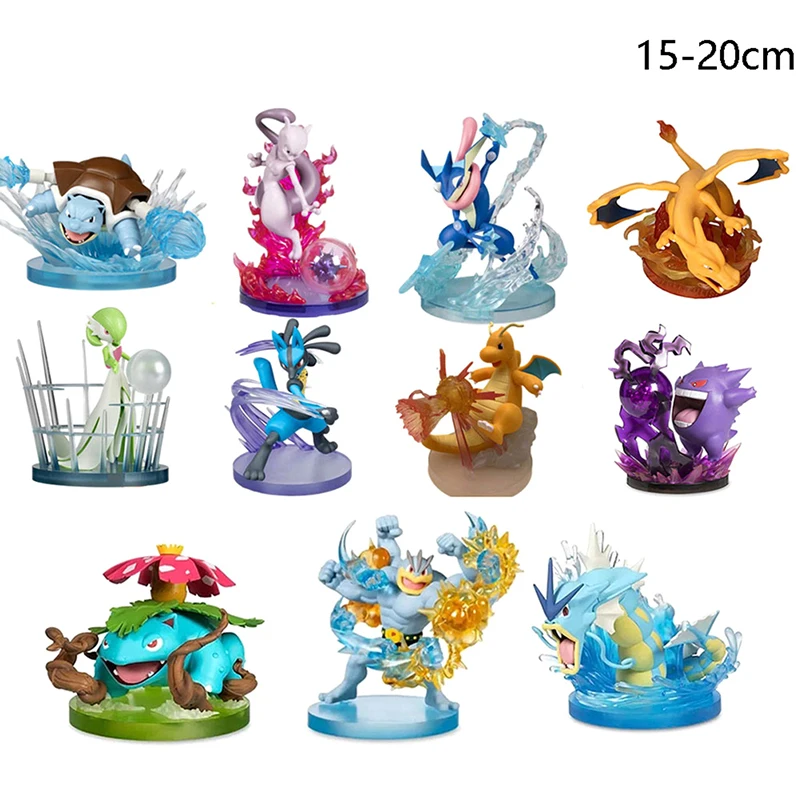 15-20cm Pokemon Figure Charmander Squirtle Bulbasaur Chikorita Ivysaur Cyndaquil Vulpix PVC Action Figure Anime Model Toys Gift