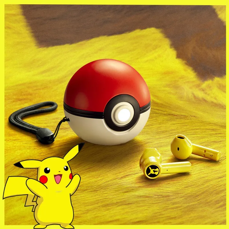 

Популярные спортивные наушники Pokemon Pikachu Razer, беспроводные наушники Bluetooth 5,0 с шумоподавлением, микрофон с сенсорным управлением, универсальные