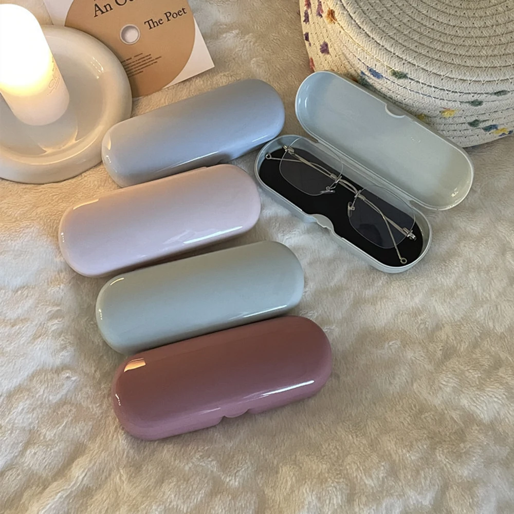

New Cream Colored Glasses Case Women Portable Cute Sunglasses Myopia Glasses Storage Box Travel Glasses Protective Organizer