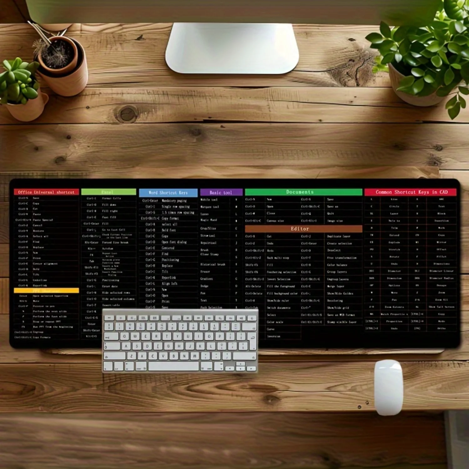 Резиновый коврик для мыши с клавишами Word/Office/Excel/CAD