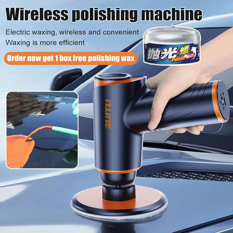 New Car Polisher Multi-functional Electric Wireless Paint Polishing Cleaning Machine Auto Waxing Tools USB Rechargeable |