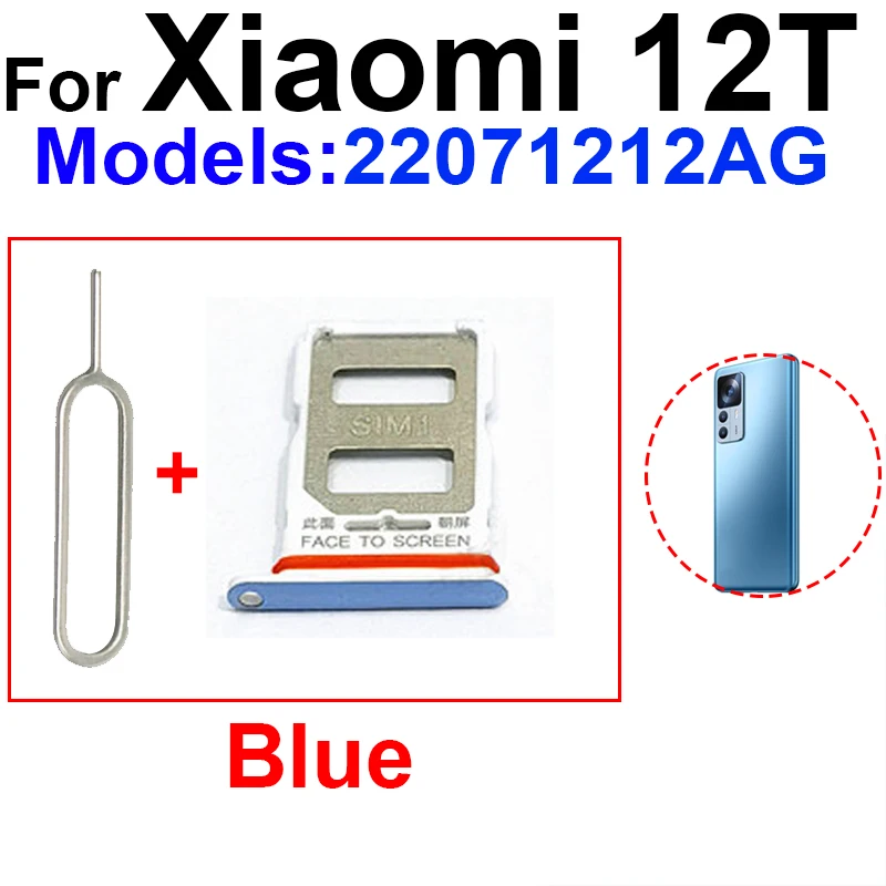 Фото Оригинальный держатель для SIM-карты для Xiaomi 12T 12T Pro, держатель лотка для SIM-карты, адаптер для чтения, запасные части для ремонта №5