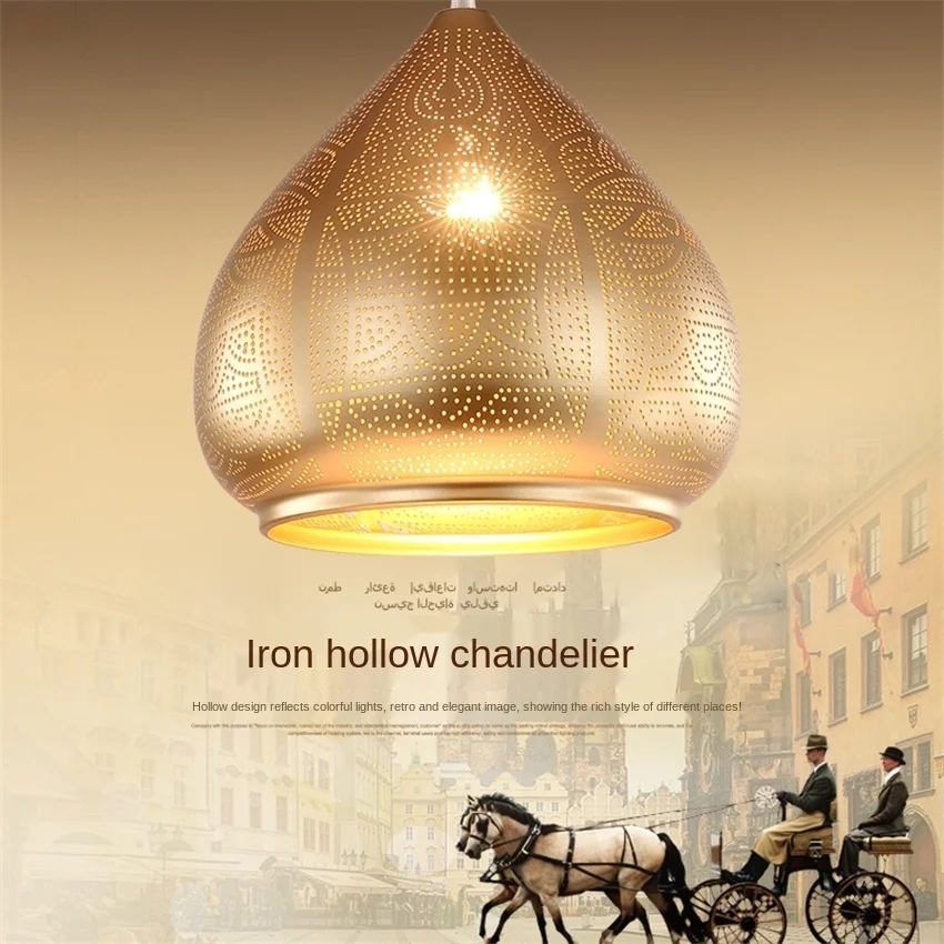 

Modern Arabian Style Led Pendant Lamp Luxury Minimalist Iron Gold Black Restaurant Dining Living Room Bar Indoor Lighting E27