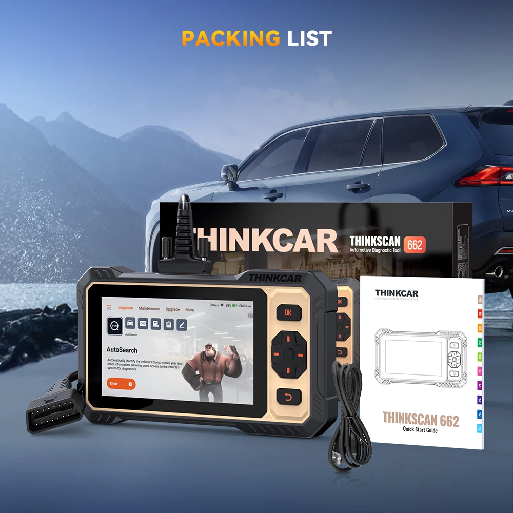 

THINKCAR THINKSCAN 662 CAN FD OBD2 диагностический инструмент ECM/передача/ABS/SRS диагностический сканер 12, срок службы, бесплатное обновление