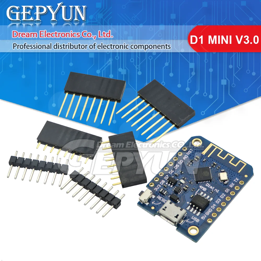 Wemos D1 Mini V3.0.0 WIFI Интернет вещей макетная плата на основе ESP8266 CH340 CH340G 4 Мб Nodemcu V2 MicroPython для arduino