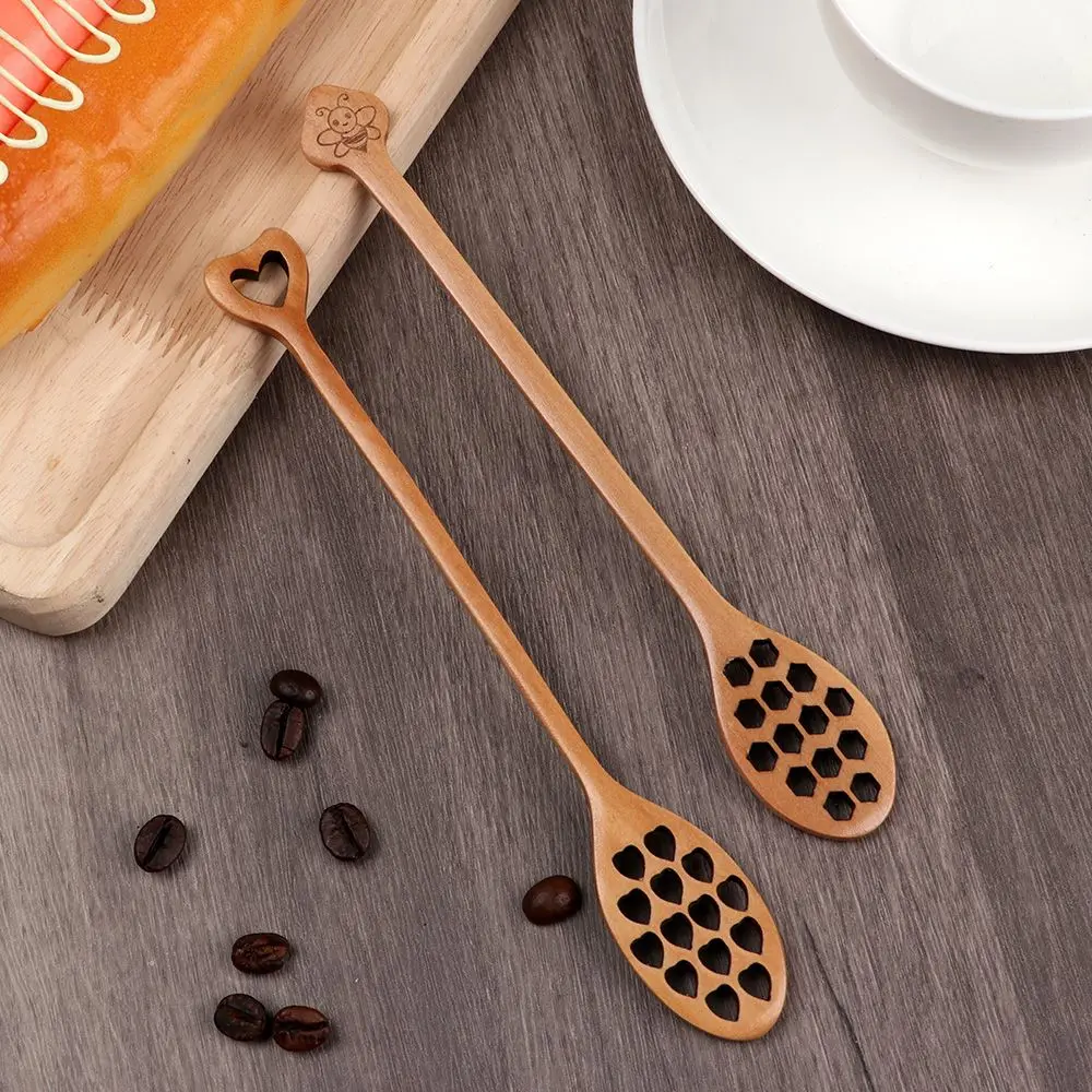 

Wooden Creative Handmade Comb Red Wine Stirring Long Handle Stirrer Mixing Stick Honey Dipper Spoon Spoon