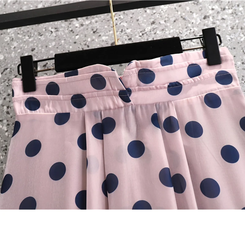 Летний шифоновый комплект из двух предметов для женщин блузка с круглым вырезом