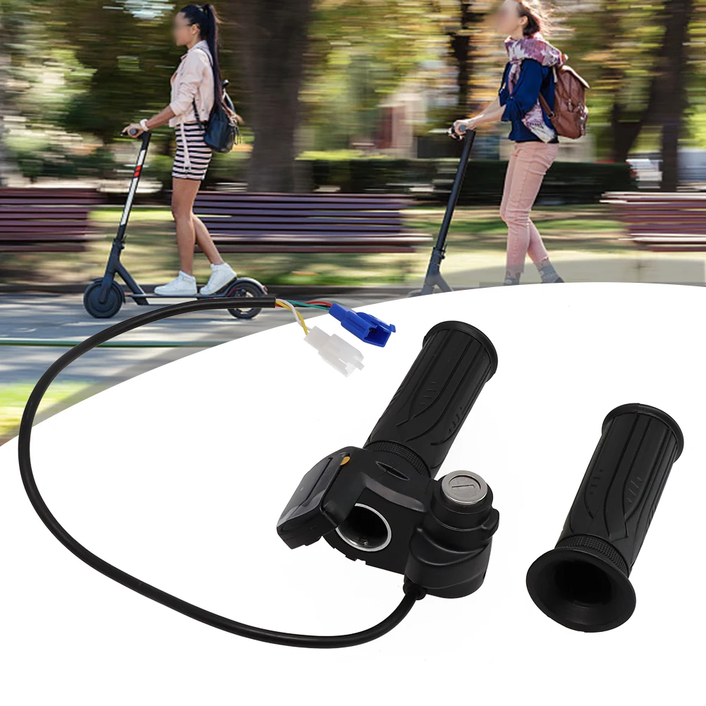 

36/48V E-Bike Throttle Electric Scooter Bicycle Grip Handlebar With LED Display Twist Throttle Grips Refit Ebike E-Scooter Parts