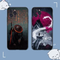 landscape ink painting japan samurai art phone case for iphone 11 12 13 mini pro max 8 7 6 6s plus x 5 se 2020 xr xs funda case