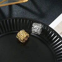 ajojewel goldensilver weave finger ring punk anel trendy accessories