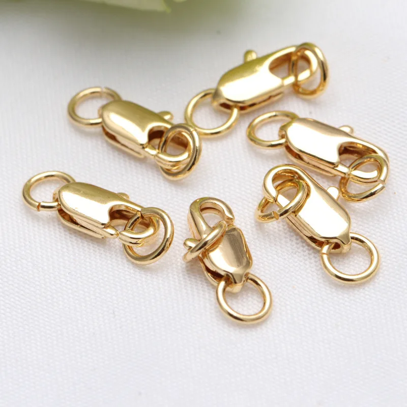 

14k Real Gold Plated Brass Lobster Clasps Connector For Diy Bracelets Necklace Handmade Jewelry Making Accessories