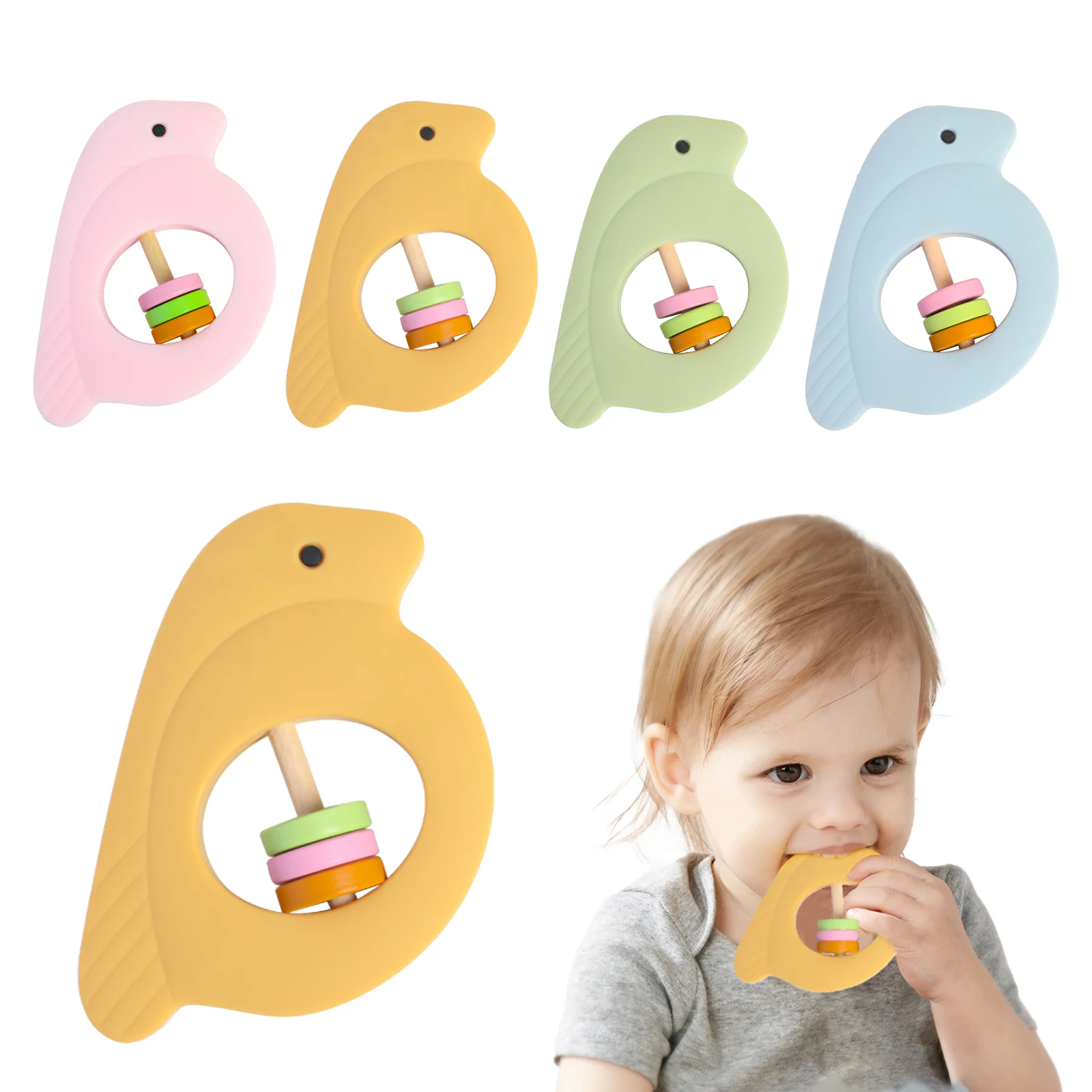 

Rattles for baby kids Silicone rattle Animal bird Bed Bell Handbells Newborn Baby Toy Babies accessories Teether Items Rattles