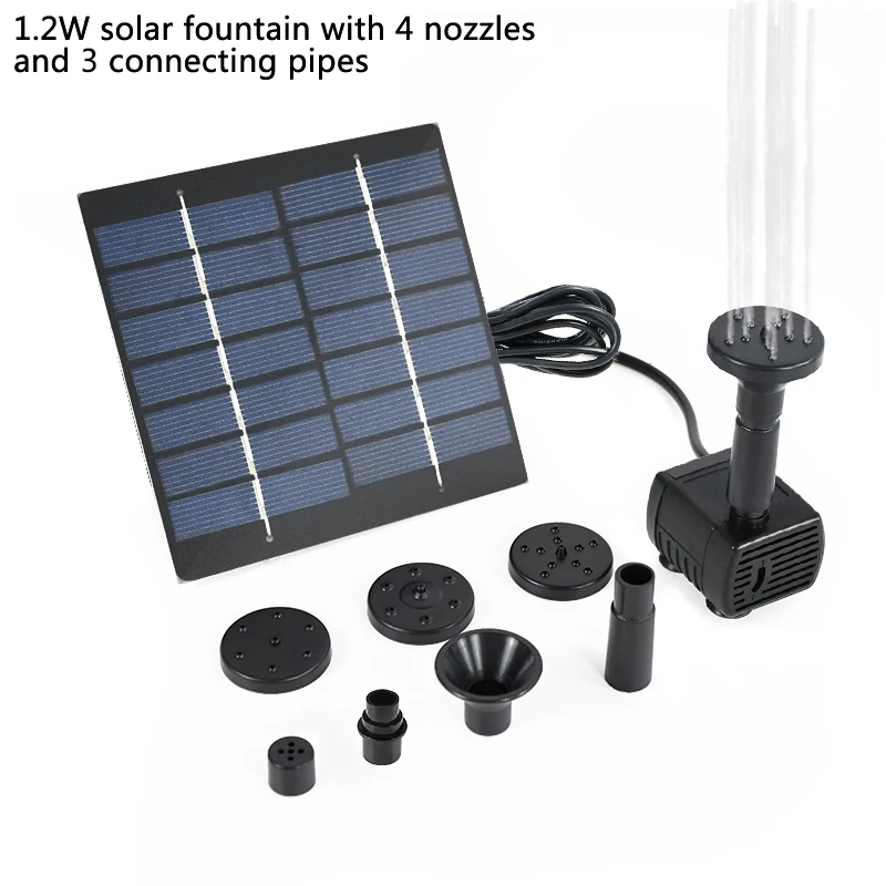 

Floating Solar Fountain Pump with 4 Nozzle Solar Powered Bird Bath Water Fountain Pump Garden Waterfall Fountain Pool Pond Decor