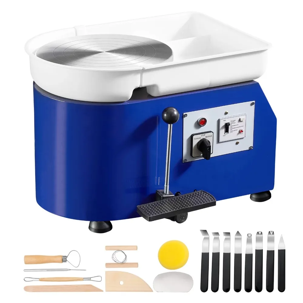 

Ceramic Wheel Forming Machine with Adjustable 60-300RPM Speed Handle and Foot Pedal Control Suitable for Art and Crafts