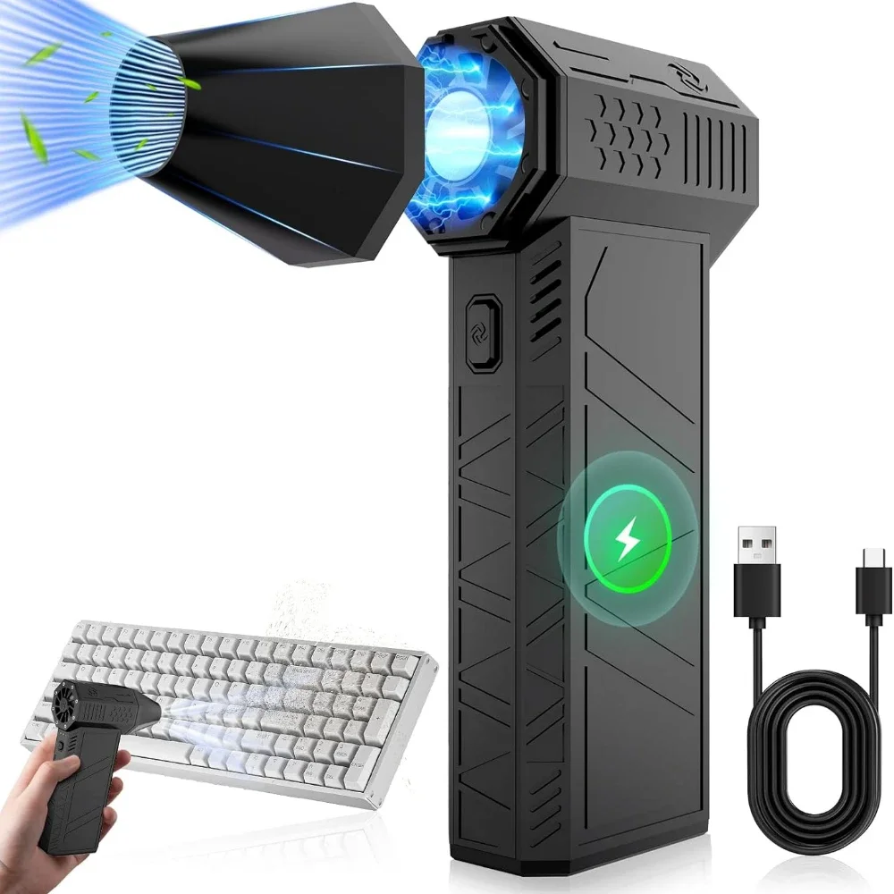 Мини-вентилятор турбоструйный Электрический с 3 режимами вращения 130000 об/мин 52