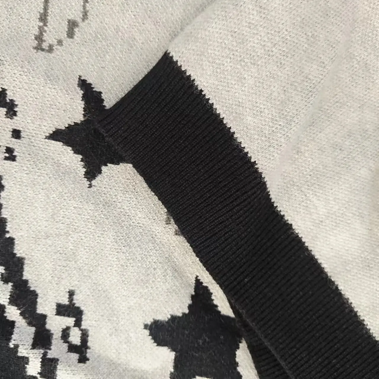 Зимний теплый вязаный свитер Y2K в стиле ретро худи Харадзюку с портретным узором