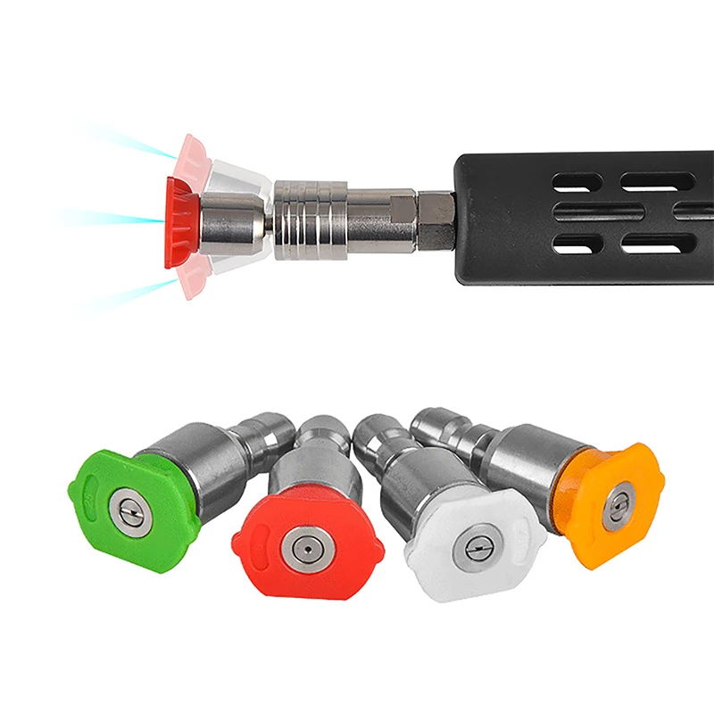 

360-Degree Rotating High Pressure Washer Sprayer Nozzle Tip Fitting Male Thread 0 15 25 40 Degree Water Jet
