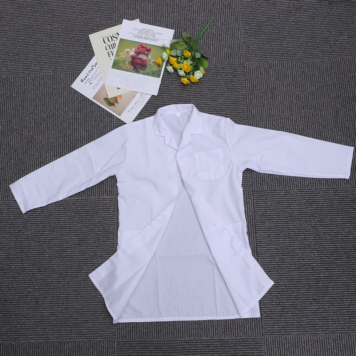 

1pc Kids Lab-gown Children's White Coats Childern Thin White Coats for Kids (Small Size)