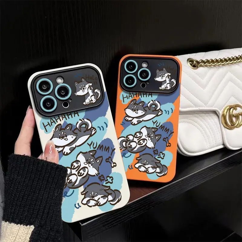 

For iphone11/12/13/14ProMax CaseLovelyGrey Puppy Allinclusive Xsmax Anti-skid XR Drop RESISTANT Protection Silicone Soft Cover