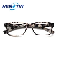 henotin rectangular print flower frame reading glasses spring hinge men women lightweight comfortable hd eyeglasses1 02 03 0