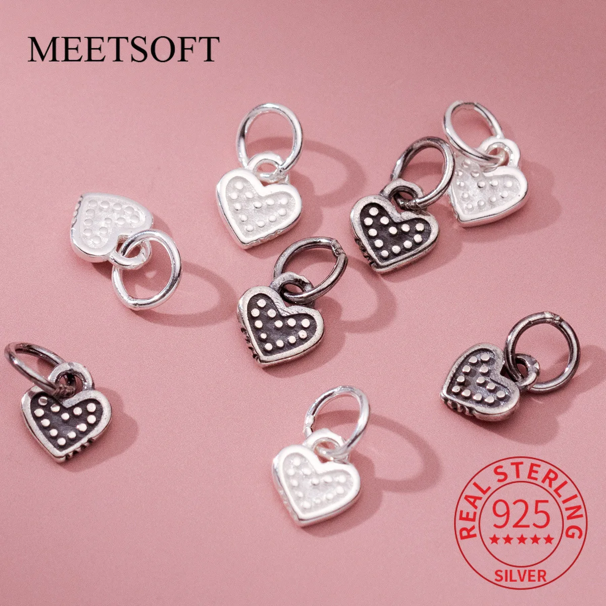 S925 Стерлинговое Серебро подвеска в форме сердца DIY браслет аксессуар ручной