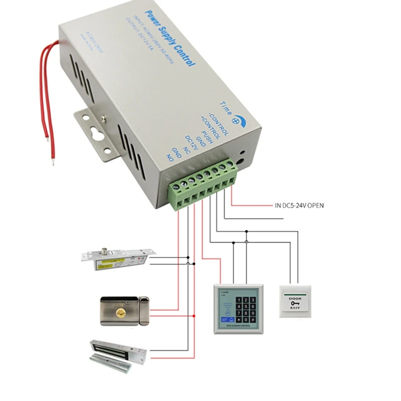 

DC12V 5A Access Control Power Supply Transformer Door Adapter Covertor AC 90-260V For RFID Fingerprint Access Control