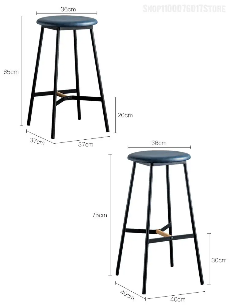 Круглый стул из нержавеющей стали барный в индустриальном стиле кованый