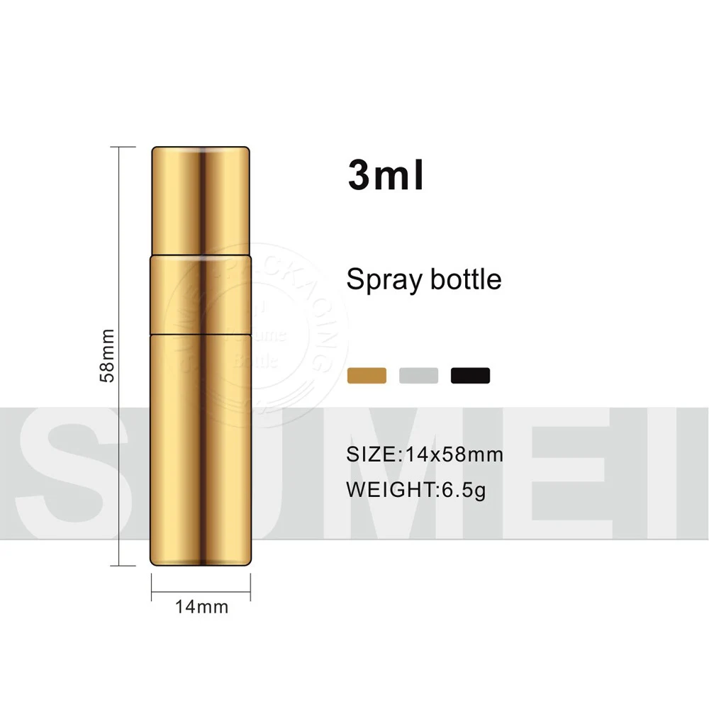 3ml Electroplated Glass Perfume Bottle Gold Silver Alcohol Toner Spray Bottle Easy To Store Durable Reusable Portable Sub Bottle images - 6