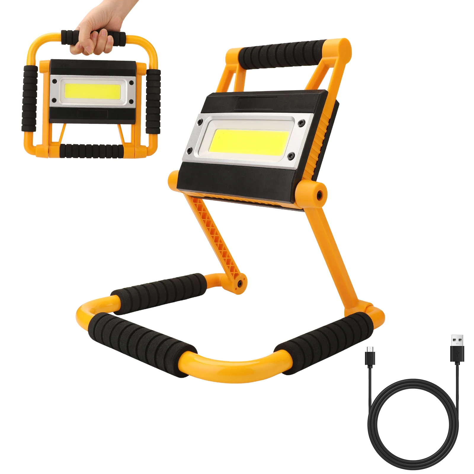 

Portable Floodlight Outdoor Powered Lantern Spotlight Rechargeable Waterproof Lamp Work Searchlight Battery