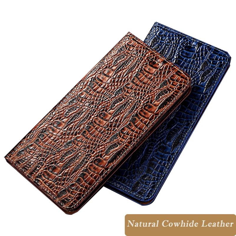 

Crocodile Claw Leather Case For ZTE AXON 50 Ultra 41 40 Pro 31 30S 30 Magnetic Closed Shockproof Visa Cards Phone Cover Funda