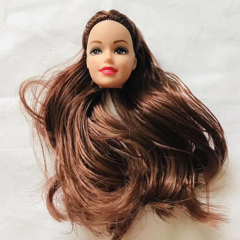

Head For Doll Kawaii Items Kids Toys Fast Free Shipping Dolls Head Hairs Eye Things For Barbie Child Girl Game Birthday Present