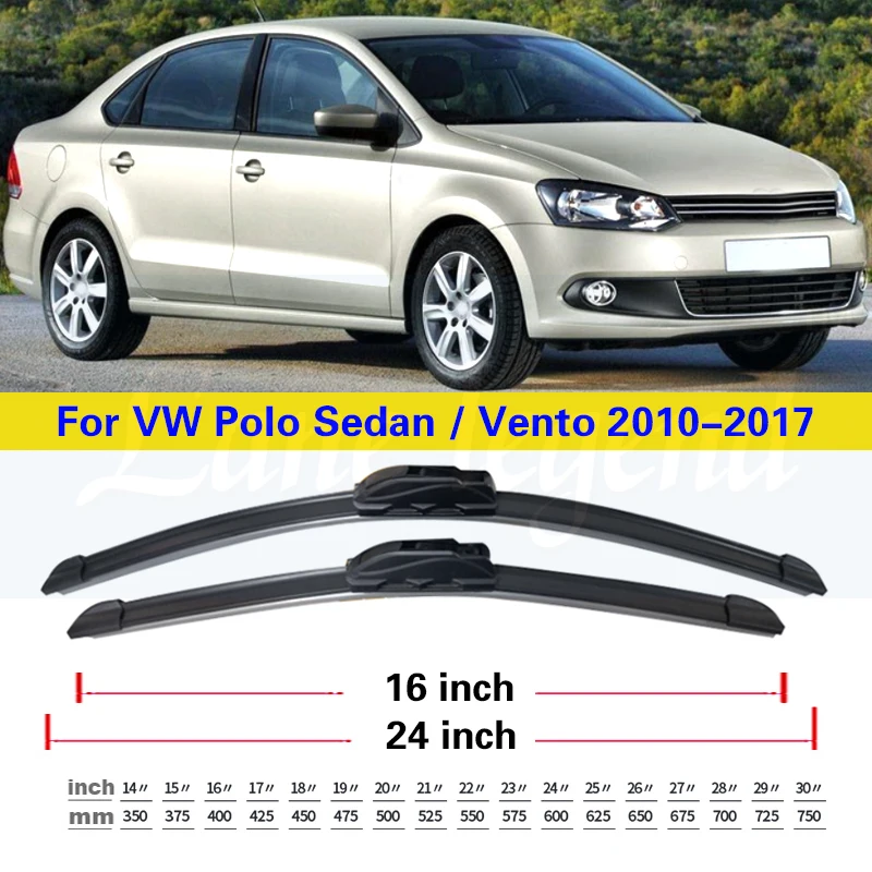 Щетки стеклоочистителя для VW Polo Sedan / Vento 2010 2011 2012 2013 2014 2015 2016 2017 24 + 16 дюймов