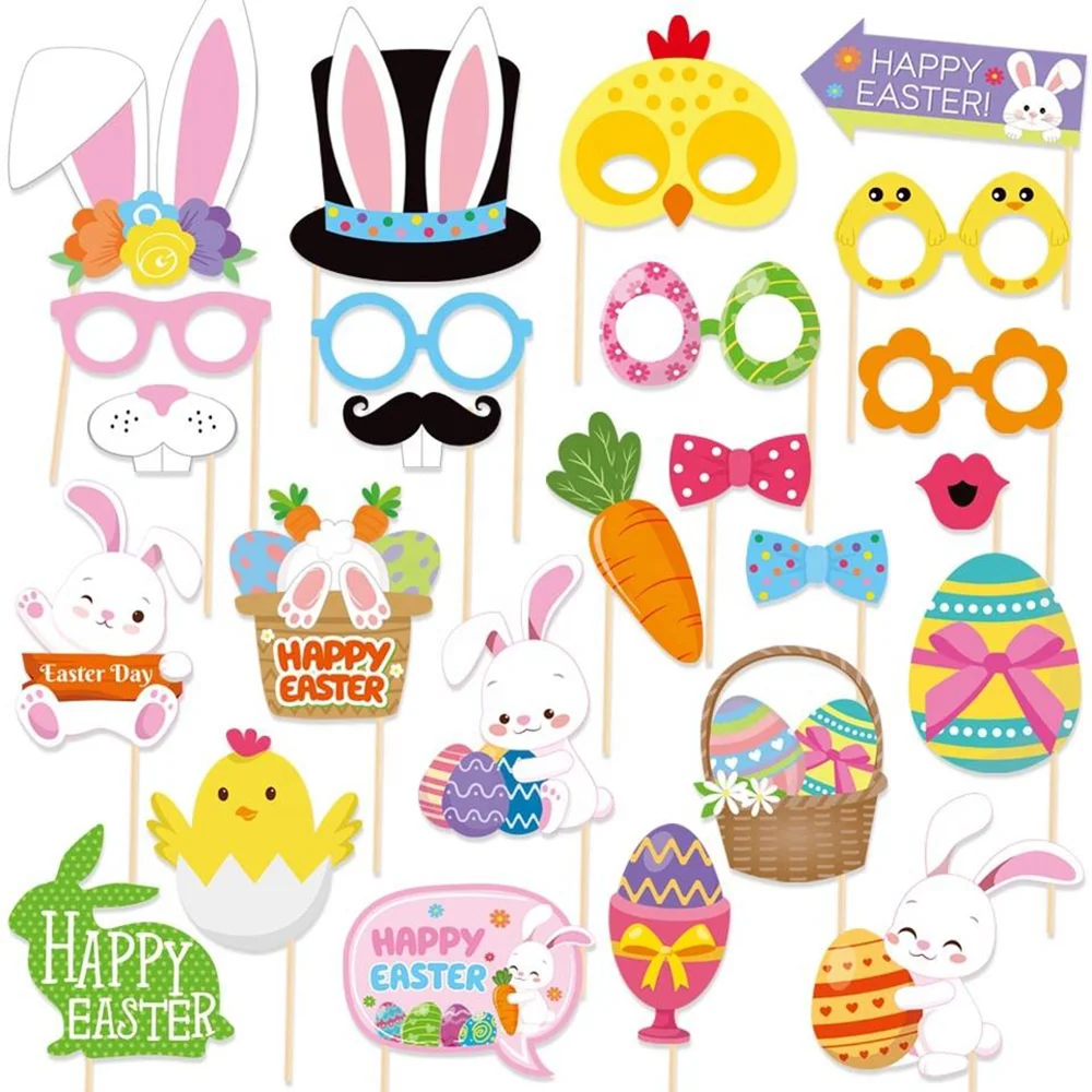 

Easter Rabbit Photo Set Booth Props 25Pcs/pack For Party Supplies Photo Props Kit