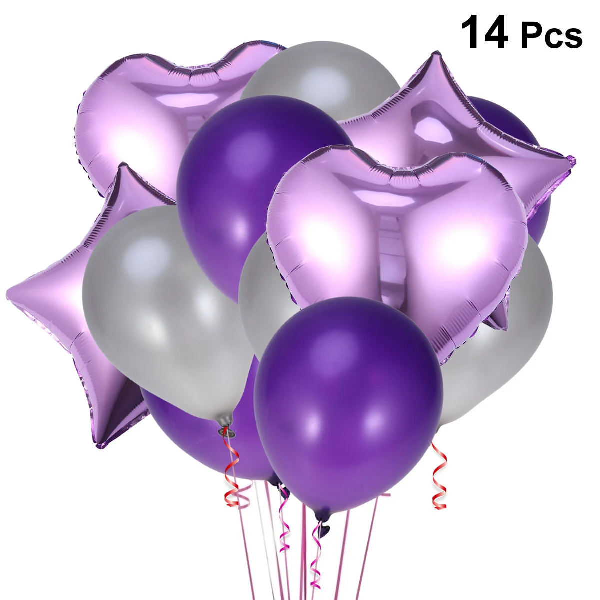 

14pcs Latex Balloons Foil Balloons Inflatable Balloons Birthday Party Wedding Decorative Balloons Sets (10pcd 12 Inches Purple