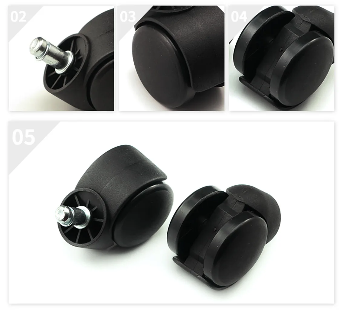 

Universal Mute Chair Wheel 2" Office Chair Caster Replacement Casters ABS Plastic Safe Roller Furniture Wheels