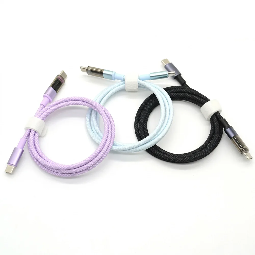 Фото Кабель USB-C PD 240W для быстрой зарядки, Type-C - Type-C, с дисплеем, для Xiaomi POCO F3, Realme, Macbook, iPad №4