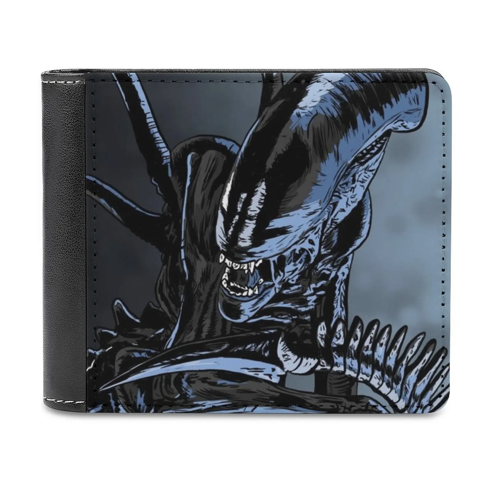 

Xenomorph Leather Wallet Men's Wallet Diy Personalized Purse Father'S Day Gift Xenomorph Horror Movie Personalized Wallet