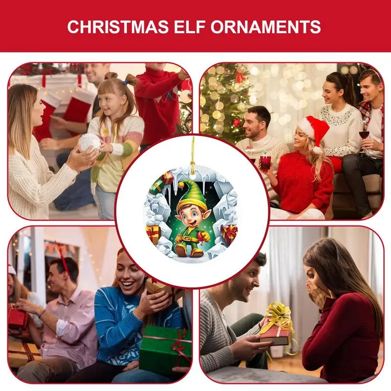 Рождественские украшения для детей акриловые 3D визуальные эффекты круглый