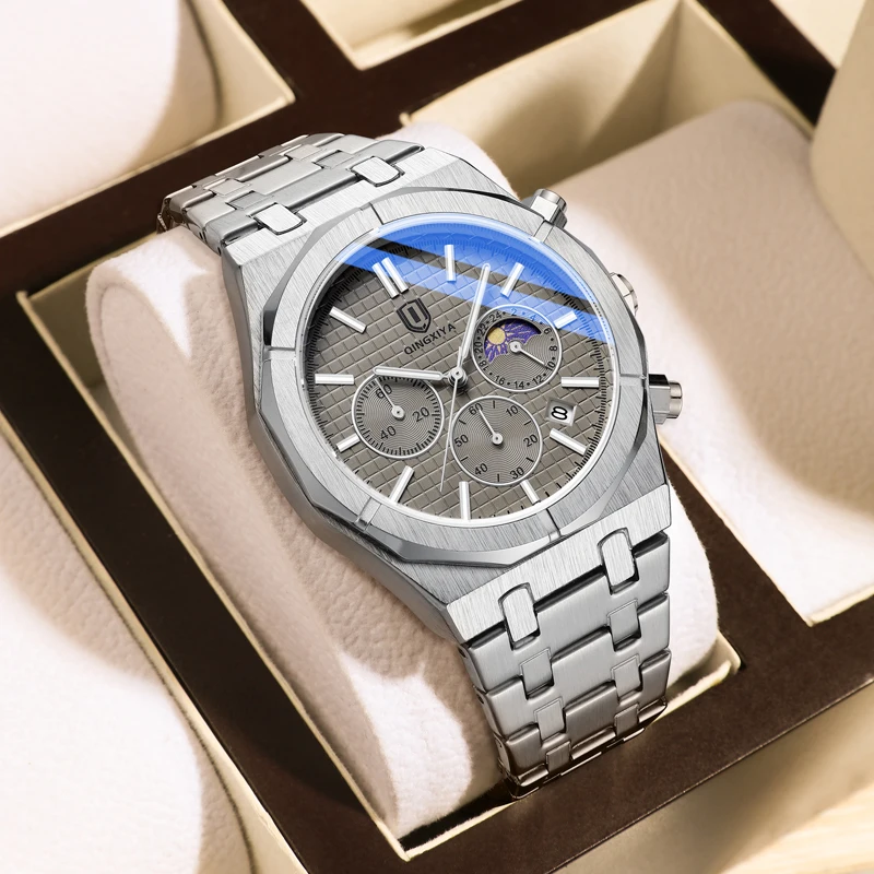 Часы мужские кварцевые с хронографом модные роскошные водонепроницаемые