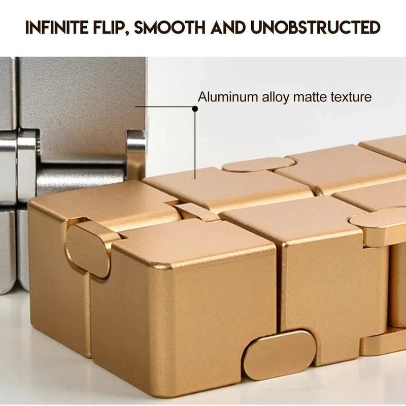 Mini Stress Relief Toy Premium Metal Infinity Cube Portable Decompresses Relax Toys Best Gift for Children enlarge