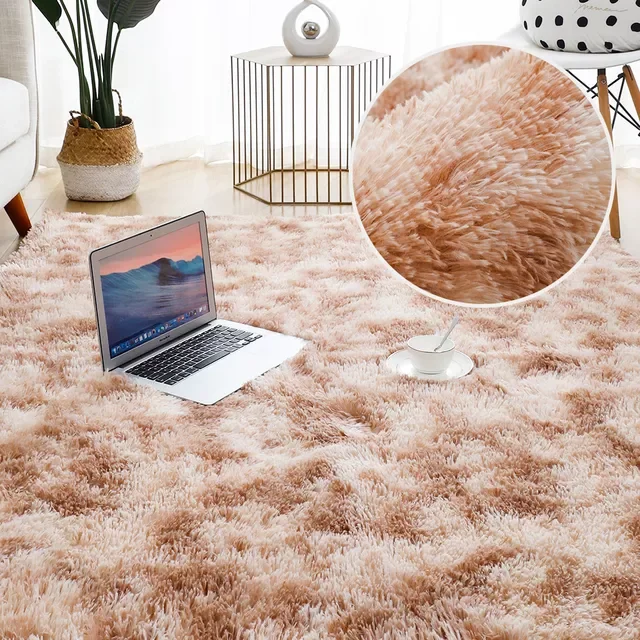 

2022 Plush Carpet Living Room Decoration Fluffy Rug Thick Bedroom Carpets Anti-slip Floor Soft Lounge Rugs Solid Large Carpets F